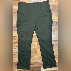 Halara Play It My Way Pants Olive Green XL Flare High Rise Stretch NWT